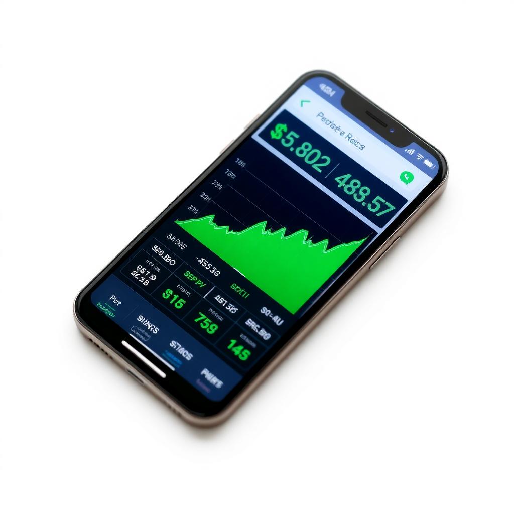 Aplicativo de investimento mostrando lucro em reais